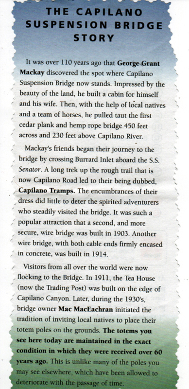 Capilano Suspension Bridge story